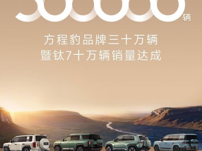 比亞迪方程豹銷量突破30萬輛大關