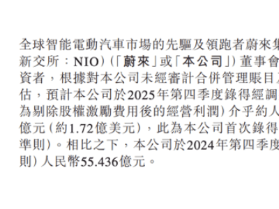 從負債累累到季度盈利,蔚來跨越盈利門檻,未來發展前景可期