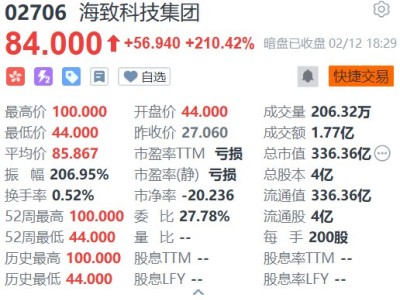 新股暗盤｜海致科技集團暗盤收漲210.42% 一手賺11388港元
