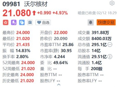 新股暗盤｜沃爾核材暗盤收漲4.93% 一手賺198港元