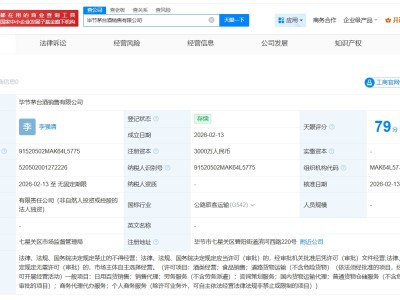 貴州茅臺在畢節成立銷售公司 注冊資本3000萬