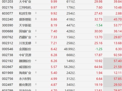 A股異動(dòng)丨鋰礦股繼續(xù)走強(qiáng)，大中礦業(yè)漲停，盛新鋰能漲超8%