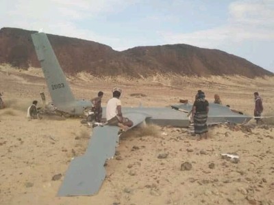 一架美國MQ-9“死神”無人機在也門南部阿比揚省被摧毀