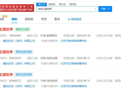 騰訊已注冊洛克王國世界商標