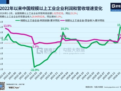 中國1-2月規模以上工業企業利潤增長15.2%