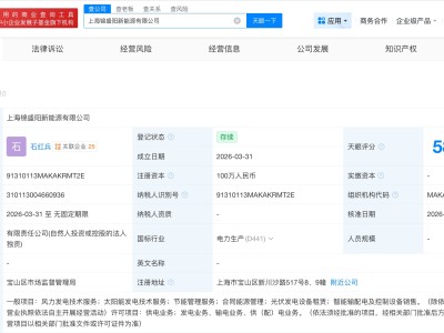 陽(yáng)光電源在上海成立新能源公司 注冊(cè)資本100萬(wàn)