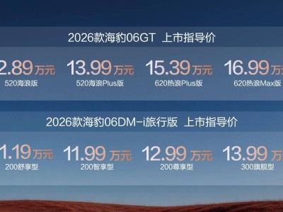 比亞迪海洋網雙車齊發！2026款海豹06GT與DM-i旅行版攜多項升級登場