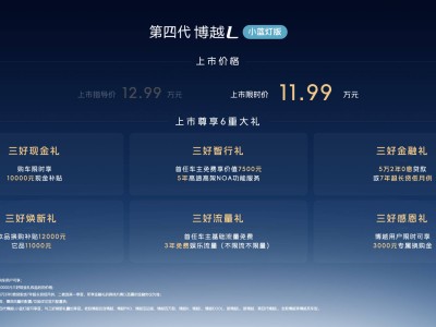 11萬級市場迎智能新寵！第四代博越L小藍燈版上市 燃油車高階智駕再升級