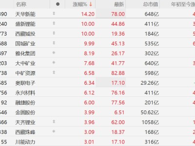 A股異動丨鋰礦股午后拉升，盛新鋰能、國城礦業(yè)封漲停板