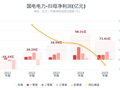 國電電力:2025年凈利潤71.61億元 同比下降27.15%